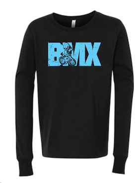 BMX Long Sleeve! Light Blue Lettering! *NEW*